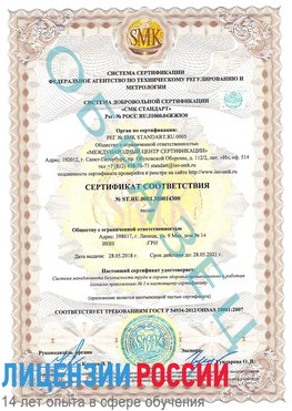 Образец сертификата соответствия Первомайск Сертификат OHSAS 18001